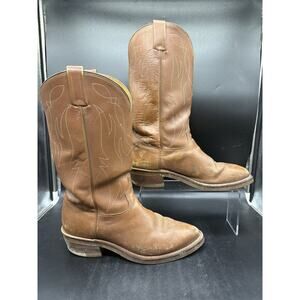 Tony Lama 4013 Cowboy Boots Men’s Size 10 D Tan Leather USA Made